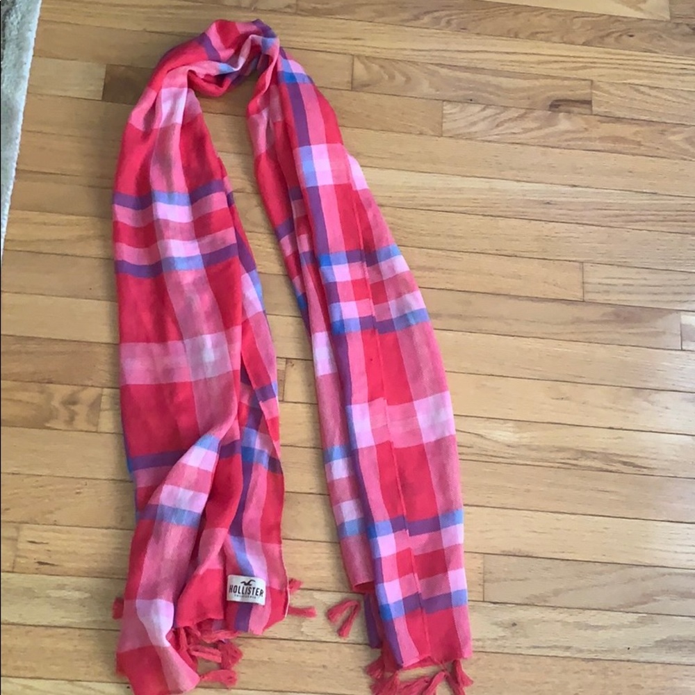 Pink plaid scarf